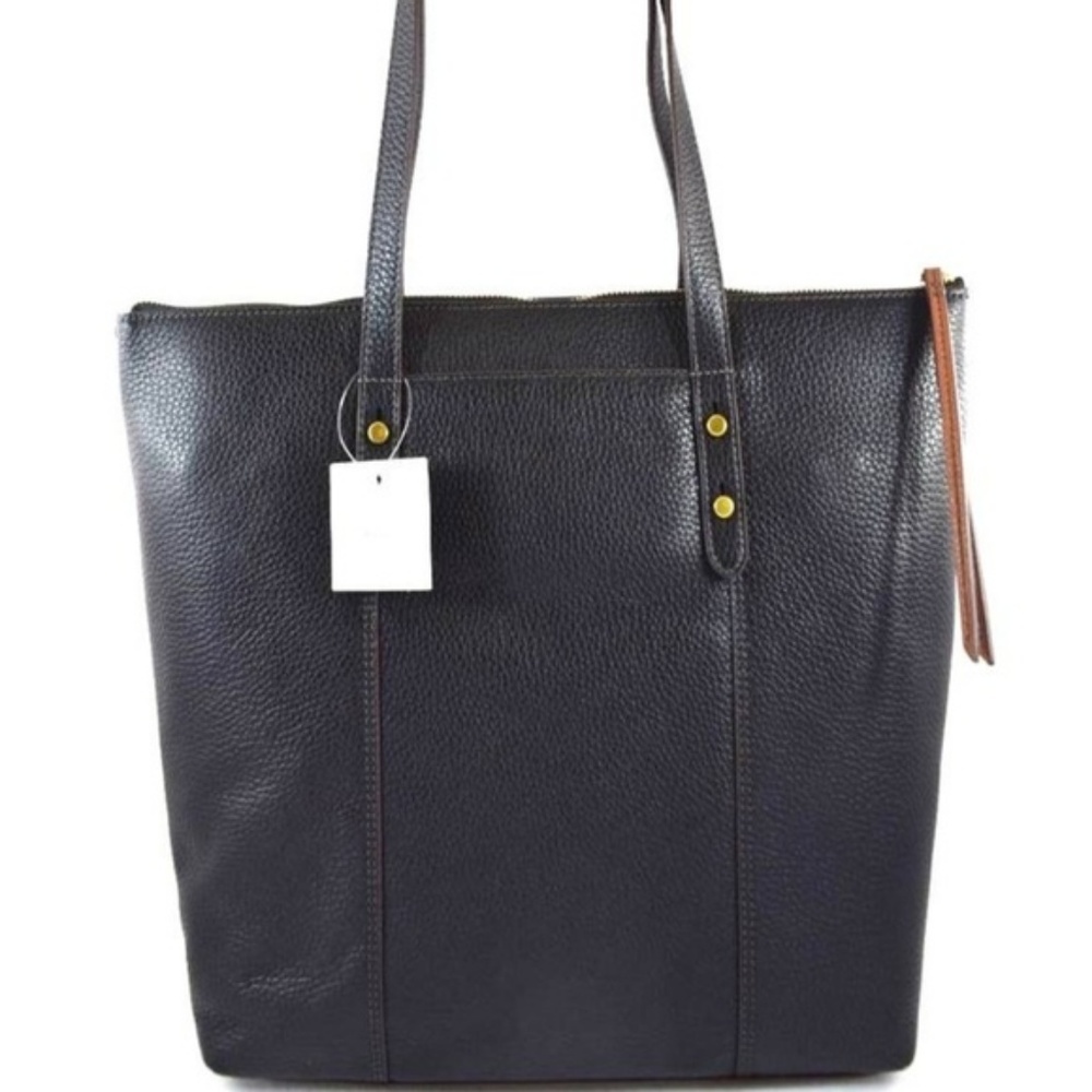 Fossil Black Leather Jenna Large Tote Bag - Picture 3 of 6